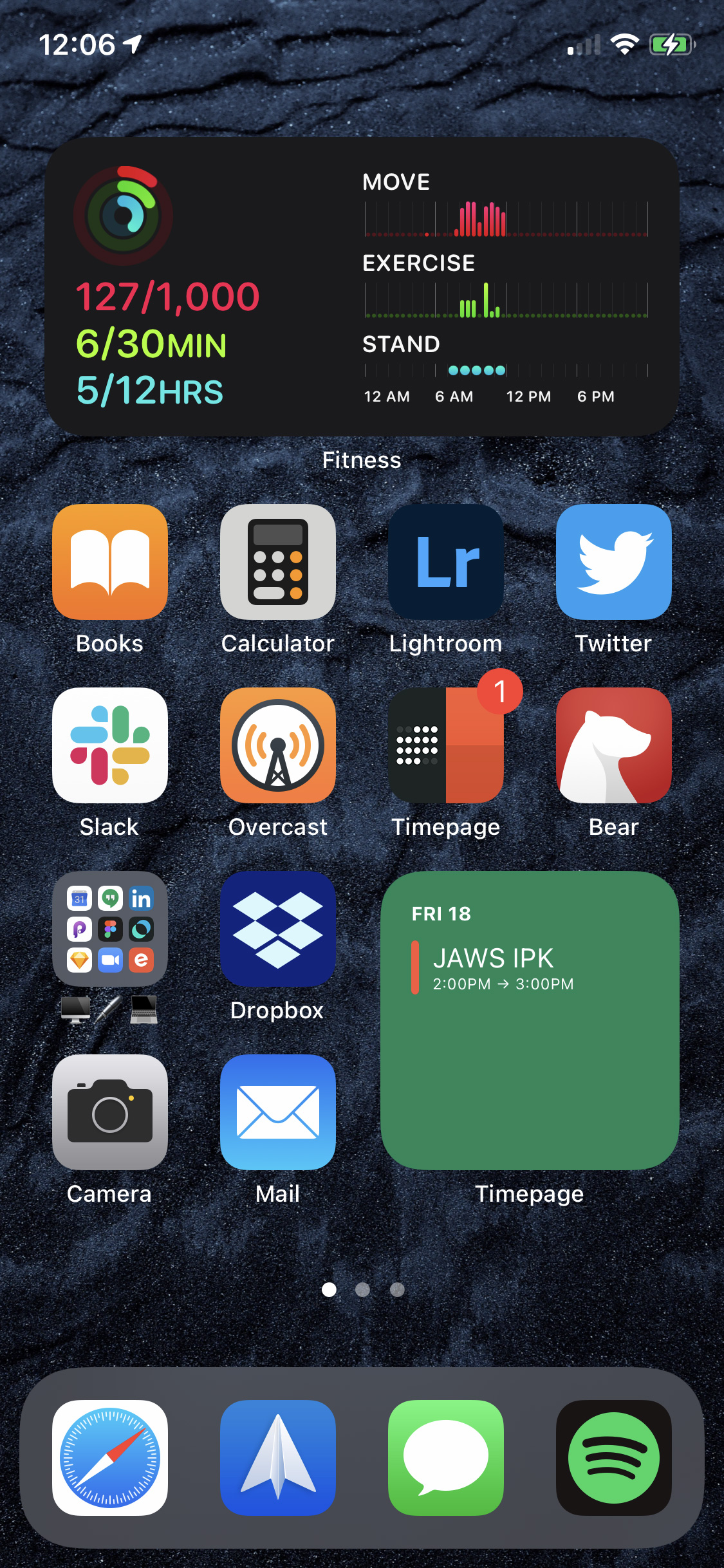 Home Screen 1 - Most Used Apps and Work-Related Apps