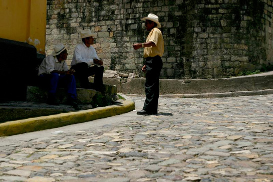men on the corner - Copan, Honduras