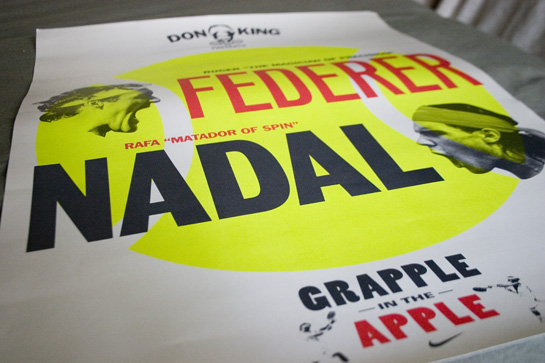 poster: Grapple in the Apple, Federer vs. Nadal