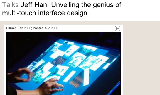 Jeff Han - multi-touch screen at TED