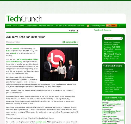 screengrab: TechCrunch.com with ads