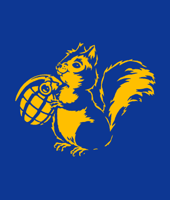 t-shirt design: Uh Oh - squirrel with grenade